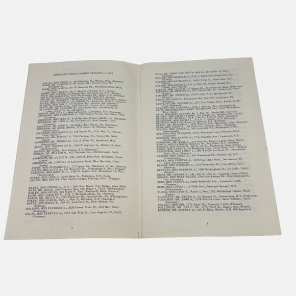 Americans Abroad Programs 1962-1963 Handbook & 1963-1964 Roster of Students - Picture 6 of 8